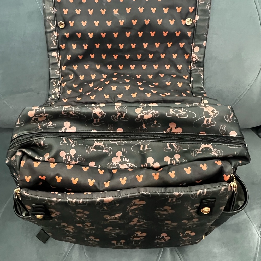 Petunia Pickle Bottom Black with Rose Gold Mickey Print Diaper Bag - Picture 6 of 11